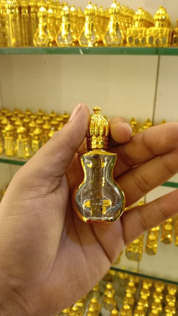 Gold Curved Attar Bottle